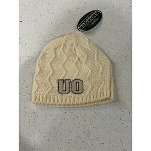 University of Oregon Beanie 100% Wool Hat Bogin Cable Knit